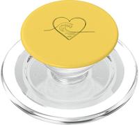Ocean Wave Heart Minimalista Line Art Estética PopSockets PopGrip para MagSafe