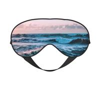 Ocean Waves - Antifaz para dormir de doble cara, cómoda y suave con correa ajustable, bloquea la luz