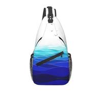 Ocean Waves - Bolsa de transporte marítimo para velero con pájaros, correas ajustables en diagonal, alta capacidad, para deportes, viajes, trabajo, uso diario, Black, Talla única