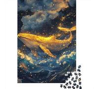 Ocean Whale Rompecabezas para Adultos Glowing Art 1000 Piezas Papel Reciclado para Adultos Rompecabezas Juego Educativo para Relajarse 52x38cm/1000pcs