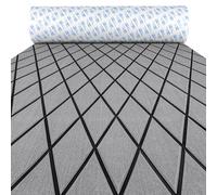 OCEANBROAD Hoja antideslizante de espuma EVA autoadhesiva con patrón de diamante para barcos, 96 x 16 pulgadas, gris con líneas negras
