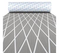 OCEANBROAD Hoja antideslizante de espuma EVA autoadhesiva con patrón de diamante para barcos, 96 x 23.5 pulgadas, gris con líneas blancas