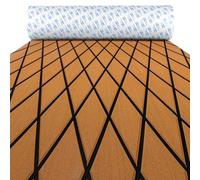 OCEANBROAD Lámina antideslizante de espuma EVA autoadhesiva con patrón de diamante para barcos, 96 x 23.5 pulgadas, color marrón con líneas negras