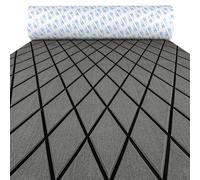 OCEANBROAD Lámina antideslizante de espuma EVA autoadhesiva con patrón de diamante para barcos, 96 x 16 pulgadas, gris oscuro con líneas negras
