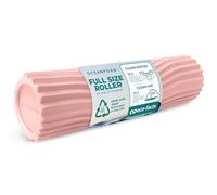 Oceanfoam Blush Tidal Roller - Rodillo ergonómico de espuma para masaje muscular miofascial de espalda con textura de onda ancha - yoga, atletismo, dolor corporal y rigidez, estiramiento, ejercicio,