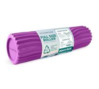 Oceanfoam Magenta Tidal Roller - Rodillo ergonómico de espuma para masaje muscular miofascial de espalda con textura de onda ancha - Yoga, atletismo, rigidez corporal, estiramiento, ejercicios de