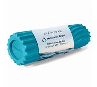 Oceanfoam Miami Blue Ripple Roller - Rodillo ergonómico de espuma para masaje muscular miofascial de espalda con textura ondulada - Yoga, atletismo, rigidez corporal, ejercicios de estiramiento,