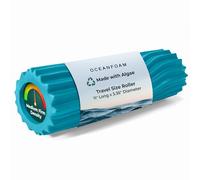 Oceanfoam Miami Blue Ripple Roller - Rodillo ergonómico de espuma para masaje muscular miofascial de espalda con textura ondulada - Yoga, atletismo, rigidez corporal, ejercicios de estiramiento,