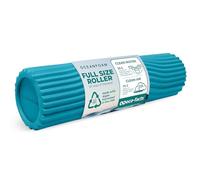 Oceanfoam Miami Blue Tidal Roller - Rodillo ergonómico de espuma para masaje muscular miofascial de espalda con textura de onda ancha - Yoga, atletismo y rigidez corporal, ejercicios de estiramiento