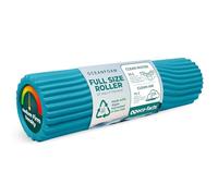 Oceanfoam Miami Blue Tidal Roller - Rodillo ergonómico de espuma para masaje muscular miofascial de espalda con textura de onda ancha - Yoga, atletismo y rigidez corporal, ejercicios de estiramiento