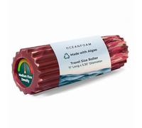 Oceanfoam Ripple Roller - Rodillo de espuma de masaje muscular para dolor de espalda y estiramiento, textura ondulada ergonómica, yoga, atletismo y bienestar, compacto, 11 x 3.35 pulgadas, granate,