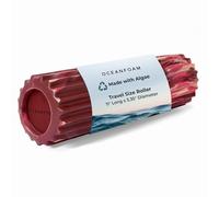 Oceanfoam Ripple Roller - Rodillo de espuma de masaje muscular para dolor de espalda y estiramiento, textura ondulada ergonómica, yoga, atletismo y bienestar, compacto, 11 x 3.35 pulgadas, granate,
