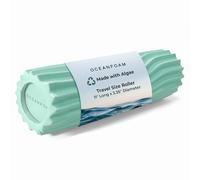 Oceanfoam Ripple Roller - Rodillo de espuma de masaje muscular para dolor de espalda y estiramiento, textura ondulada ergonómica, yoga, atletismo y bienestar, compacto, tamaño de viaje, 11 x 3.35
