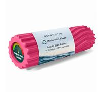 Oceanfoam Ripple Roller - Rodillo de espuma de masaje muscular para dolor de espalda y estiramiento, textura ondulada ergonómica, yoga, atletismo y bienestar, compacto, tamaño de viaje, 11 x 3.35