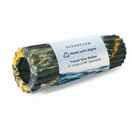 Oceanfoam Ripple Roller - Rodillo de espuma de masaje muscular para dolor de espalda y estiramiento, textura ondulada ergonómica, yoga, atletismo y bienestar, compacto, 11 x 3.35 pulgadas, color