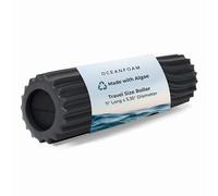 Oceanfoam Ripple Roller - Rodillo de espuma de masaje muscular para dolor de espalda y estiramiento, textura ondulada ergonómica, yoga, atletismo y bienestar, compacto, tamaño de viaje, 11 x 3.35