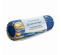 Oceanfoam Ripple Roller - Rodillo de espuma de masaje muscular para dolor de espalda y estiramiento, textura ondulada ergonómica, yoga, atletismo y bienestar, compacto, 11 x 3.35 pulgadas, color real,