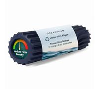Oceanfoam Ripple Roller - Rodillo de espuma de masaje muscular para dolor de espalda y estiramiento, textura ondulada ergonómica, yoga, atletismo y bienestar, compacto, tamaño de viaje, 11 x 3.35