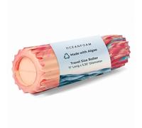 Oceanfoam Ripple Roller - Rodillo de espuma para masaje muscular para dolor de espalda y estiramiento, textura ondulada ergonómica, yoga, atletismo y bienestar, compacto, tamaño de viaje, 11 x 3.35