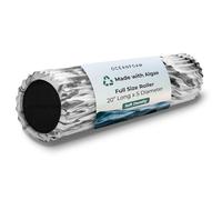 Oceanfoam Soft Tidal Roller (mármol negro), rodillo de espuma de baja densidad para terapia física, dolor de espalda, ejercicio y estiramiento, textura ondulada, yoga, atletismo y bienestar, tamaño