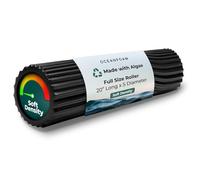 Oceanfoam Soft Tidal Roller (negro) - Rodillo de espuma de baja densidad para terapia física, dolor de espalda, ejercicio y estiramiento, textura ondulada, yoga, atletismo y bienestar, tamaño completo