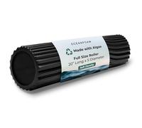 Oceanfoam Soft Tidal Roller (negro) - Rodillo de espuma de baja densidad para terapia física, dolor de espalda, ejercicio y estiramiento, textura ondulada, yoga, atletismo y bienestar, tamaño completo
