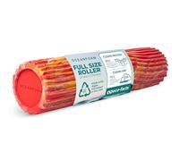 Oceanfoam Tidal Roller - Rodillo de espuma de masaje muscular para dolor de espalda y estiramiento, textura de onda ancha, diseño ergonómico, yoga y atletismo, tamaño completo, 20 x 5 pulgadas, rojo