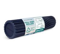 Oceanfoam Tidal Roller - Rodillo de espuma para masaje muscular para dolor de espalda y estiramiento, textura de onda ancha, diseño ergonómico, yoga y atletismo, tamaño completo, 20 x 5 pulgadas, azul
