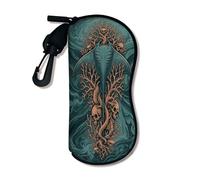 Oceanic - Funda suave para gafas, diseño artístico de tiburón coral, fundas de seguridad para gafas de sol con cierre de cremallera, almacenamiento portátil para viajes, Oceanic, 3x7 Inch