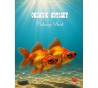 Oceanic Odyssey: A captivating coloring book with 50 vibrant designs of marine and freshwater creatures, including fish, jellyfish, crabs, dolphins, and whales.