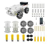 Oceanlend Kit de coche DIY para Mecanum, 4 ruedas, chasis de metal y motor TT Smart Robot 4WD, compatible con RASPBERRY PI para plataformas ARDUINO