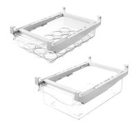 Oceano 2 cajones extraíbles para frigorífico, organizador para estantes, ahorra espacio, universal, cajones extraíbles, organizadores para frigorífico, contenedor de frutas y verduras, 30 x 20 x 9 cm