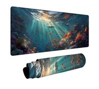 OcéAno Alfombrilla Ratón Gaming 1600x800x3mm, Alfombrilla Escritorio XXL Dolphin, Tapete Escritorio con Base de Goma Antideslizante, Mouse Pad con Bordes Cosidos, Accesorios Gaming, para PC G-3282