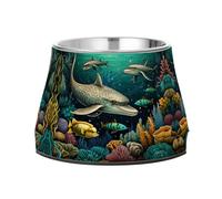OcéAno Animales Ballenas Cuencos para Mascotas Antideslizantes Acero Inoxidable,Apilables para Cachorros