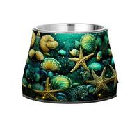 OcéAno Animales Estrellas De Mar Cuencos para Mascotas Antideslizantes Acero Inoxidable,Apilables para Cachorros