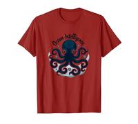 Océano Inteligencia Arte Pulpo Vida Marina Camiseta, Hombre, Arándano, M