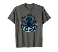 Océano Inteligencia Arte Pulpo Vida Marina Camiseta, Hombre, Asfalto, L