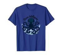 Océano Inteligencia Arte Pulpo Vida Marina Camiseta, Hombre, Azul Real, S
