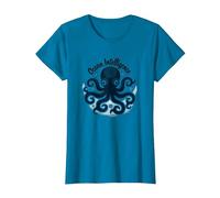 Océano Inteligencia Arte Pulpo Vida Marina Camiseta, Mujer, Zafiro, XXL