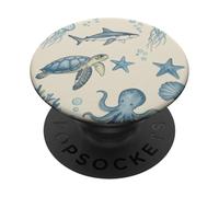Océano Mar Tiburón Ballena Arrecife PopSockets PopGrip Adhesivo