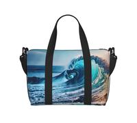 Océano Océano Océano Bolsa de viaje cruzada de mano Bolso de un solo hombro Bolsa de deporte y fitness Bolsa de noche de fin de semana, Negro, Talla única, Negro, One Size