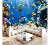 Océano Papel Pintado 366 x 254 cm 3D Pez Mural de pared Fotomurales Tejido No Tejido Fuera De La Ventana Papel Tapiz Grande Murales Fotográfico Moderno Decoración de Paredes W-672