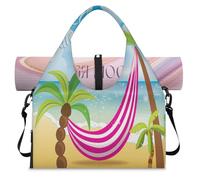 Oceans Beach Palm Trees - Bolsa deportiva con compartimento para zapatos, fin de semana, bolsa de equipaje para gimnasio, yoga, viajes, color, L, Bolsa de viaje