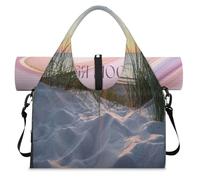 Oceans Beach Sunset - Bolsa de lona deportiva con compartimento para zapatos, playa, fin de semana, bolsa de equipaje para gimnasio, yoga, viajes, color, L, Bolsa de viaje