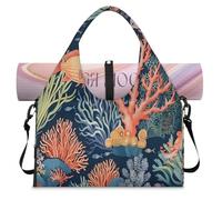 Oceans Coral Fish - Bolsa de deporte con compartimento para zapatos, fin de semana, bolsa de equipaje para gimnasio, yoga, viajes, color, L, Bolsa de viaje
