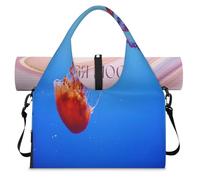 Oceans Jellyfish - Bolsa deportiva con compartimento para zapatos, bolsa de fin de semana, bolsa de equipaje para gimnasio, yoga, viajes, color, L, Bolsa de viaje