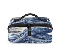 Oceans Sailboat Octopus Travel - Bolsa de maquillaje portátil impermeable abierta plana para artículos de aseo personal, cosméticos, organizador de viaje para mujeres y hombres
