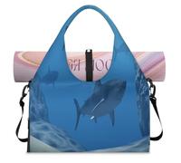 Oceans Sea Sharks - Bolsa de lona deportiva con compartimento para zapatos, fin de semana, bolsa de equipaje para gimnasio, yoga, viajes, color, L, Bolsa de viaje
