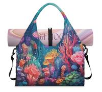 Oceans Sea Submarine World - Bolsa deportiva con compartimento para zapatos, fin de semana, bolsa de equipaje para gimnasio, yoga, viajes, color, L, Bolsa de viaje