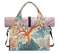 Oceans Theme - Bolsa deportiva con compartimento para zapatos, bolsa de fin de semana, bolsa de equipaje para gimnasio, yoga, viajes, color, L, Bolsa de viaje